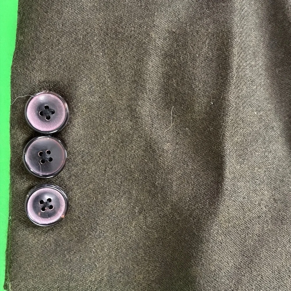 StudioSuits Naples Pure Wool Fine Tweed Blazer Mens 46R Olive Green Hand Crafted